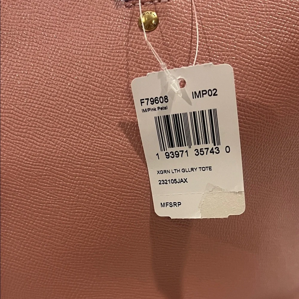 Coach Pink Leather Tote with Gold Hardware - Picture 2 of 3